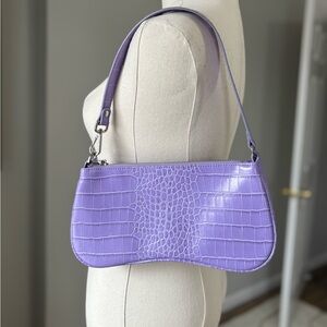 JW Pei Eva Purple Croc Faux Leather Shoulder Bag 90s Inspired Y2K
